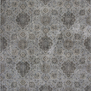 8'X11' Silver Machine Woven Traditional Floral Indoor Area Rug