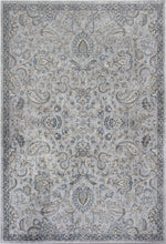 8'X11' Silver Blue Machine Woven Traditional Floral Indoor Area Rug