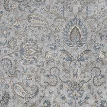 8'X11' Silver Blue Machine Woven Traditional Floral Indoor Area Rug