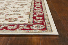 8' Round Polypropylene Ivory Or Red Area Rug