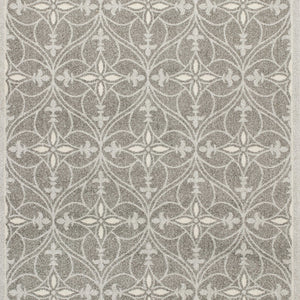 7' X 11' Grey Geometric Trellis Uv Treated Indoor Area Rug