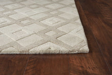 8'X11' Ivory Hand Tufted Geometric Diamond Pattern Indoor Area Rug