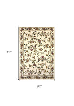 Ivory Machine Woven Floral Vines Indoor Area Rug - 10'x 13'