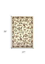 Ivory Machine Woven Floral Vines Indoor Area Rug - 10'x 13'