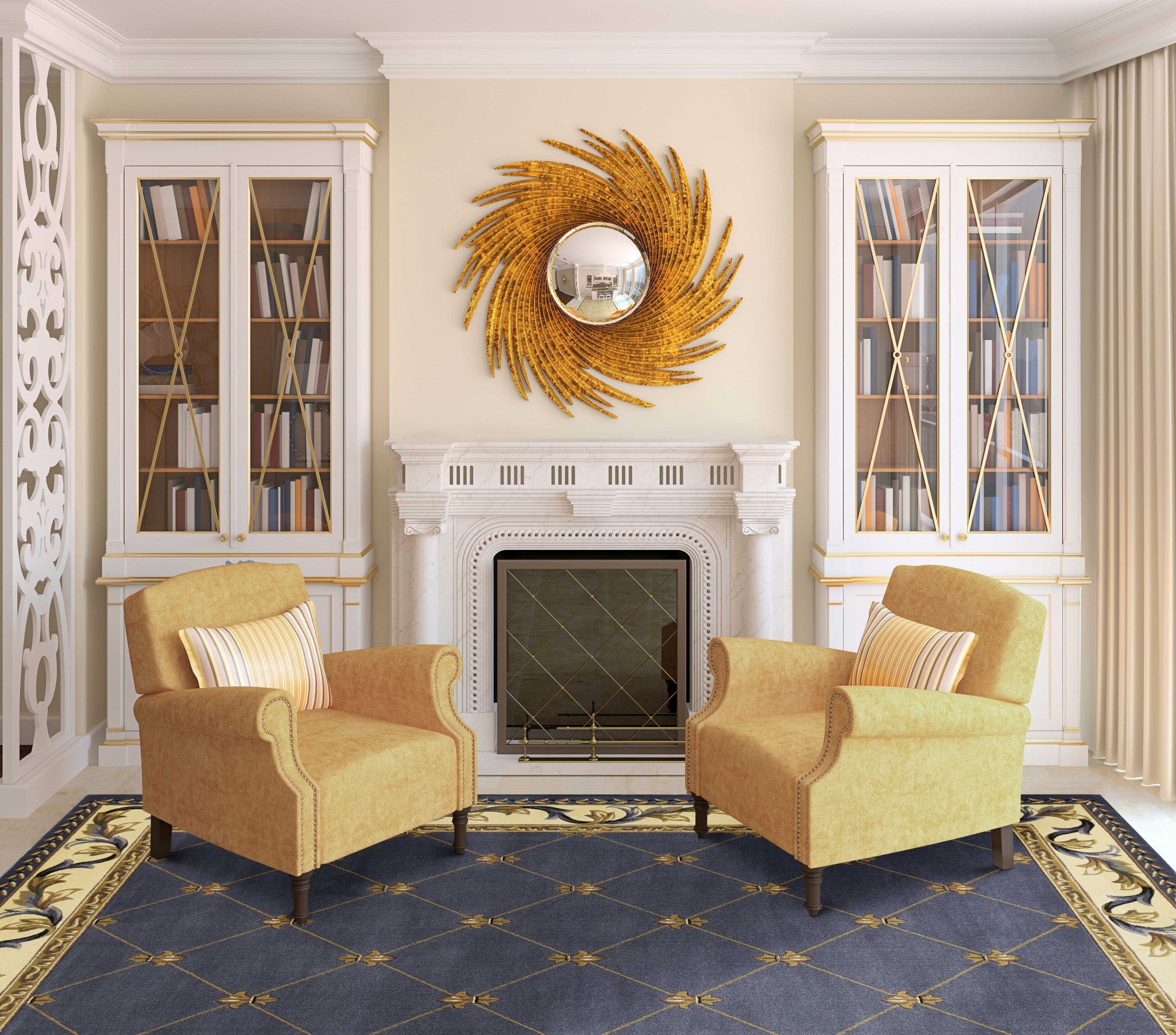 9' X 13' Polypropylene Blue Area Rug