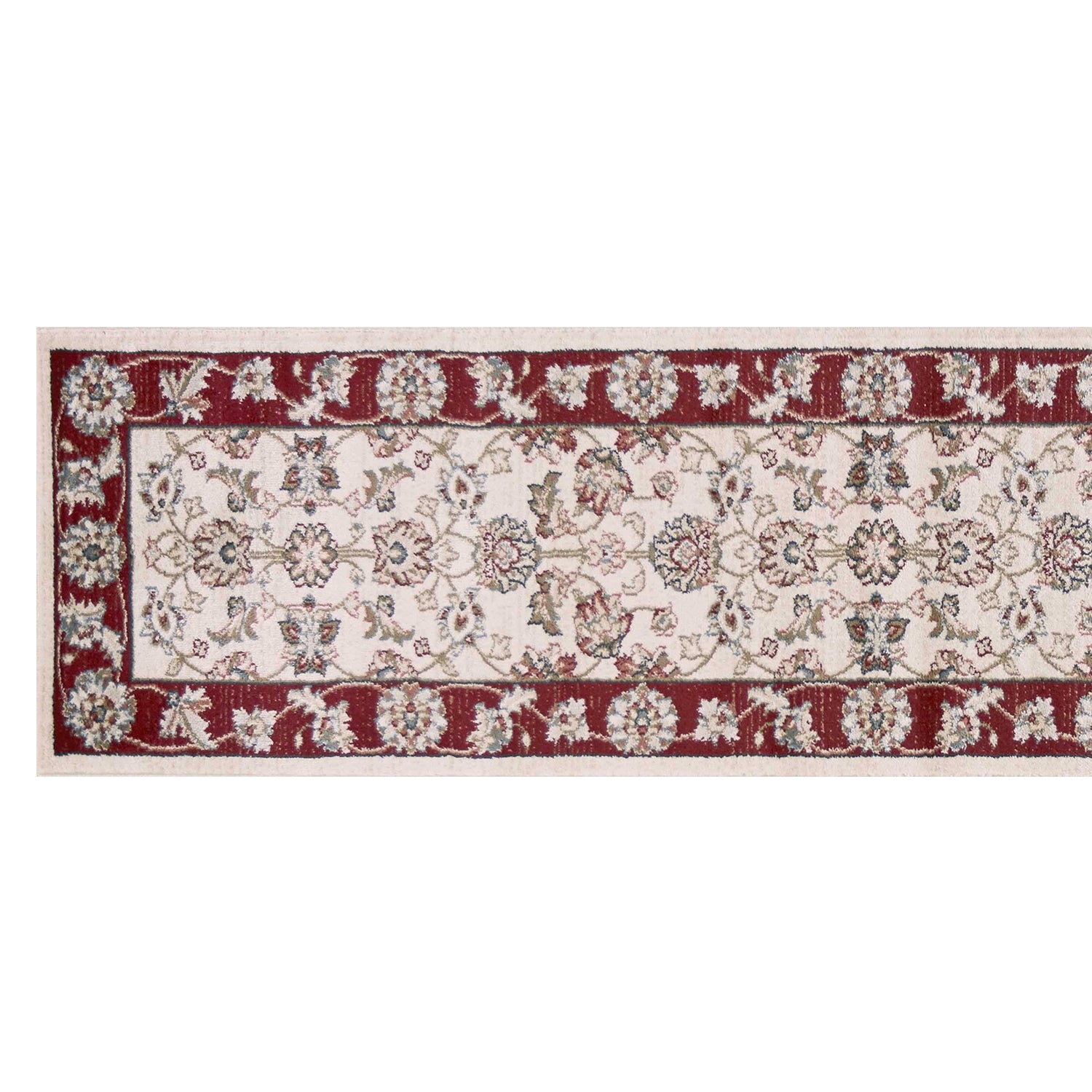 8' Round  Polypropylene Ivory Or Red Area Rug