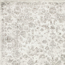 5' X 8' Silver Medallion Bordered Viscose Indoor Area Rug