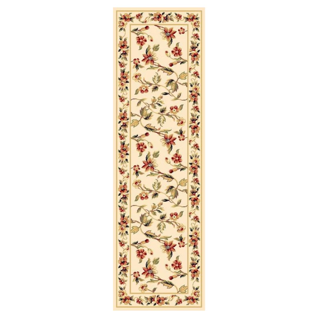 Ivory Machine Woven Floral Vines Indoor Area Rug - 10'x 13'