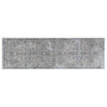 8'X11' Silver Blue Machine Woven Traditional Floral Indoor Area Rug
