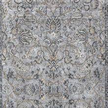 8'X11' Silver Blue Machine Woven Traditional Floral Indoor Area Rug