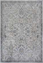 8'X11' Silver Blue Machine Woven Traditional Floral Indoor Area Rug
