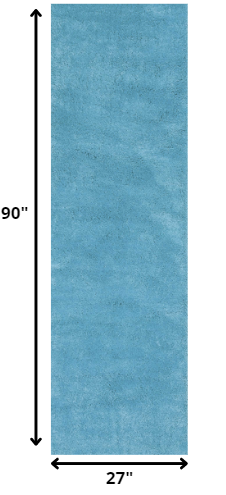 8' Round  Polyester Highlighter Blue Area Rug