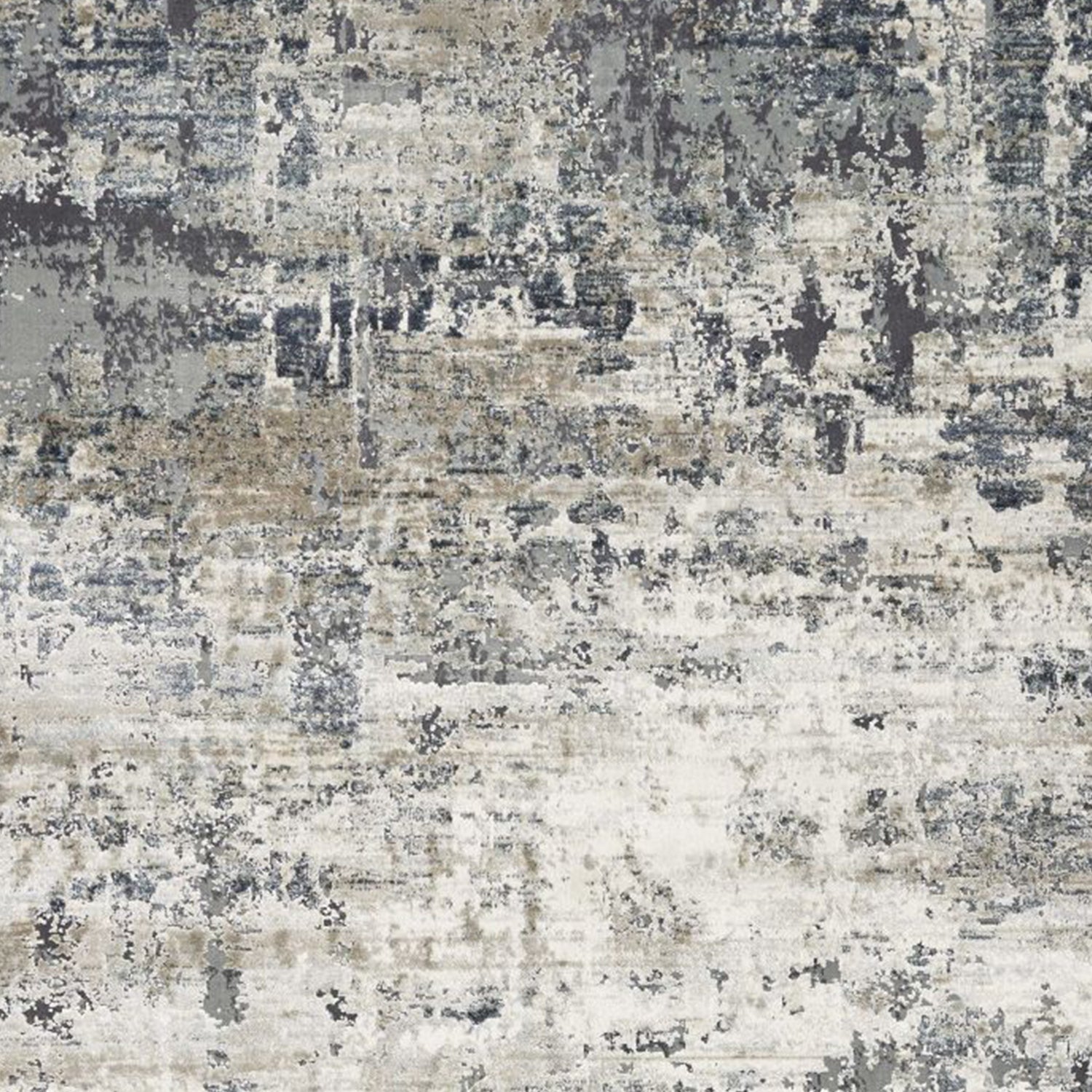 8' Ivory Teal Machine Woven Abstract Round Indoor Area Rug