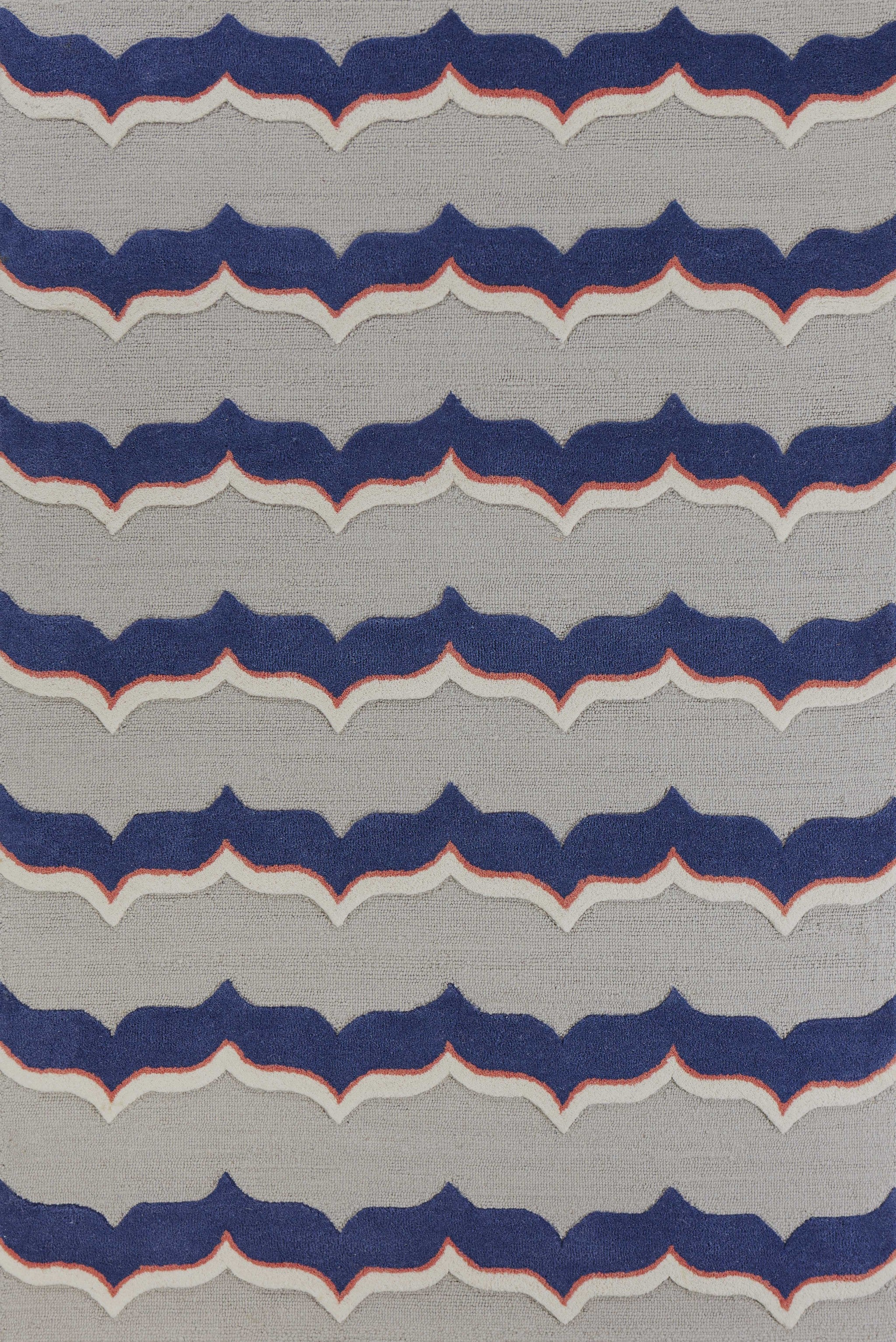 3'3 X 5'3 Wool Putty Indigo Area Rug