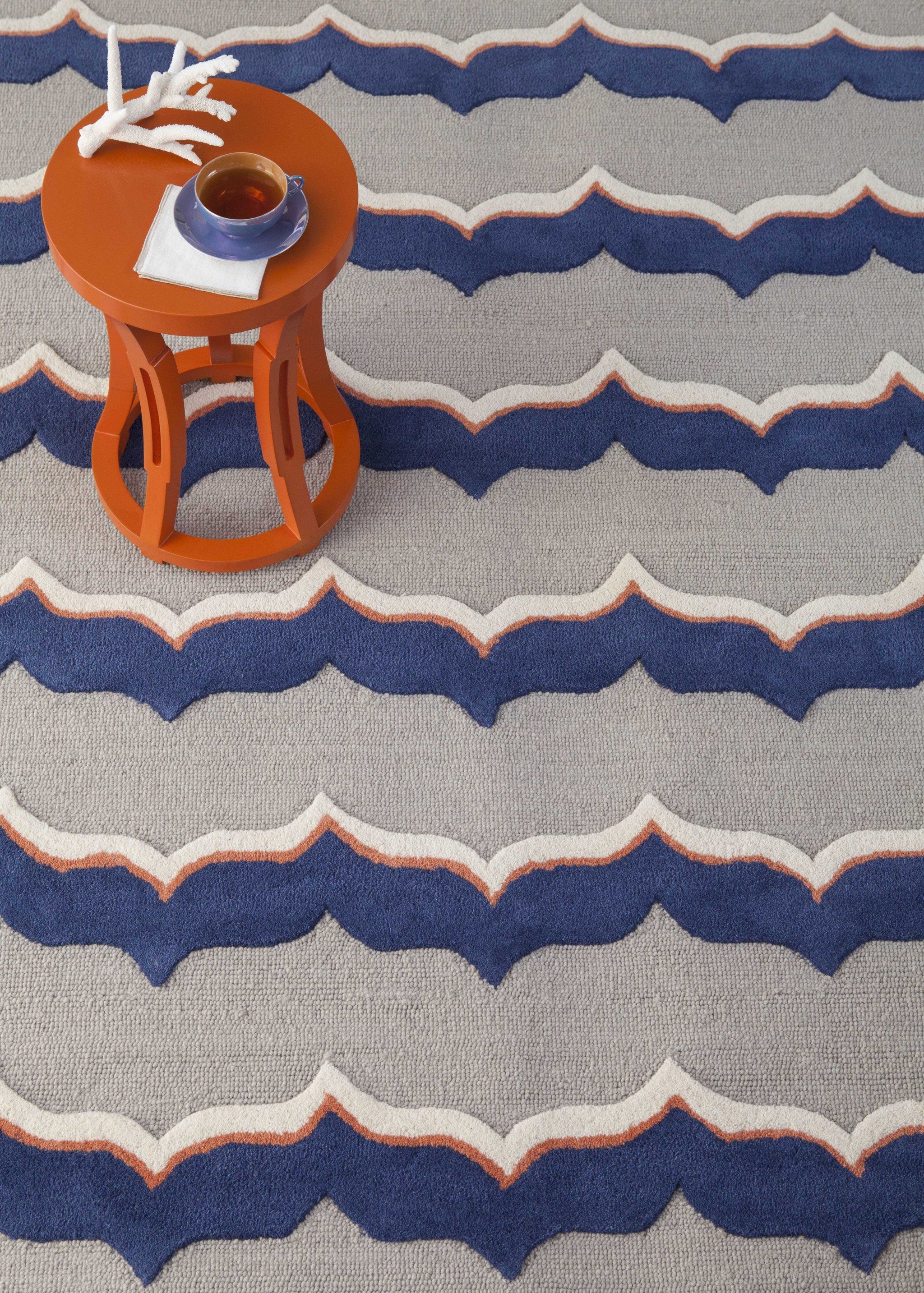 3'3 X 5'3 Wool Putty Indigo Area Rug