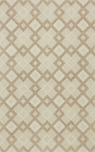 8'X11' Ivory Hand Tufted Geometric Diamond Pattern Indoor Area Rug