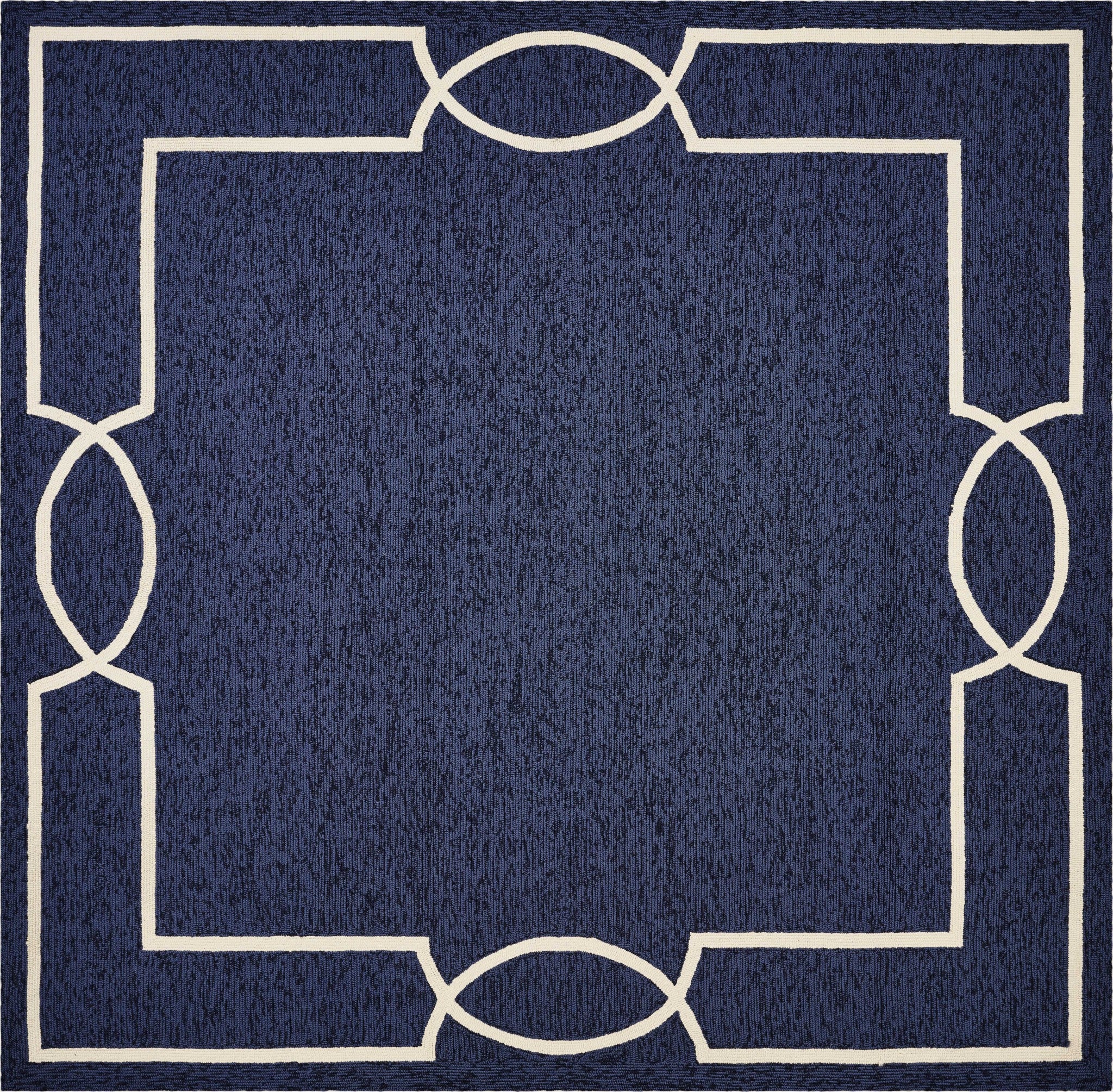 7' Square   Uv Treated Polypropylene Ocean Area Rug