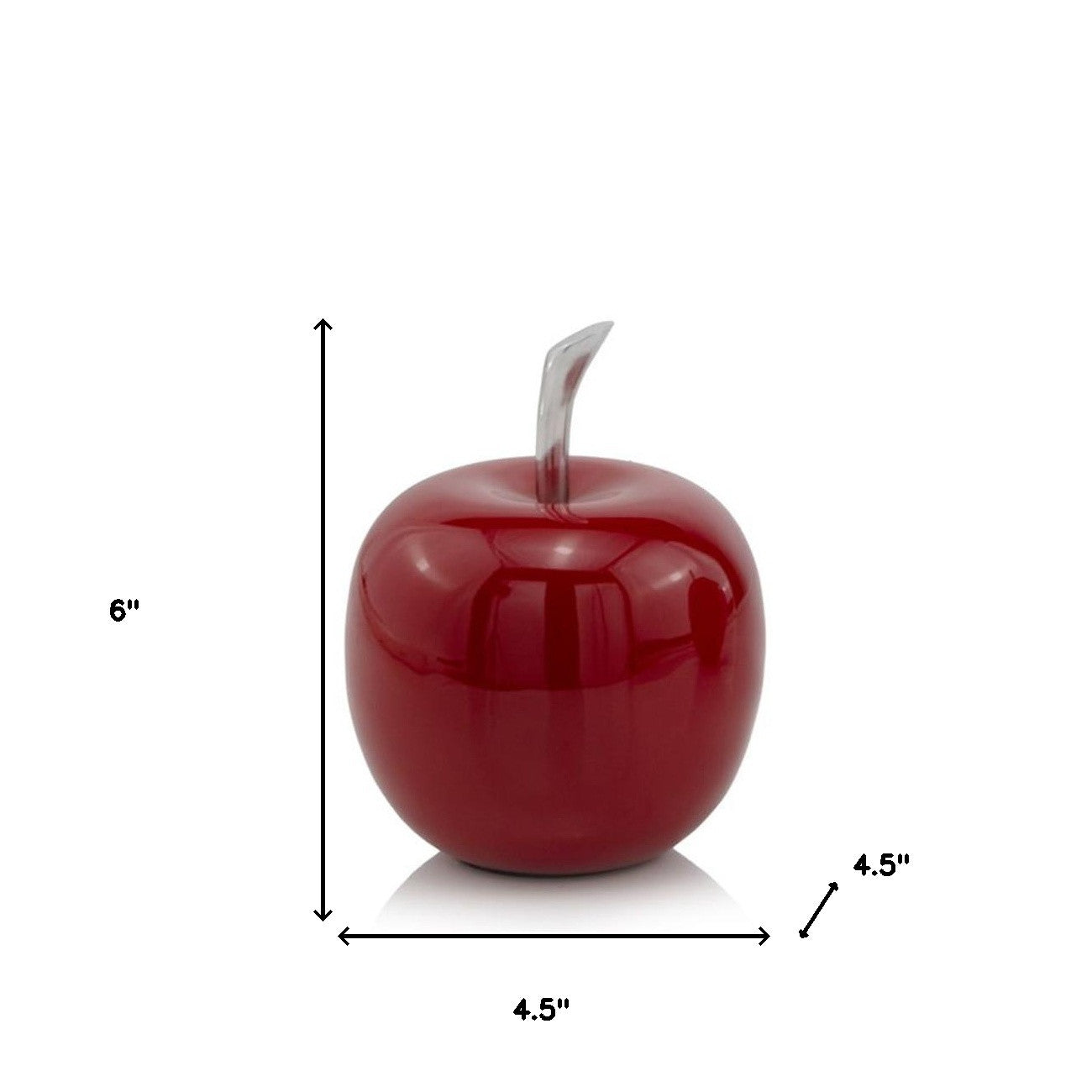 4.5" X 4.5" X 6" Buffed And Red Small Apple