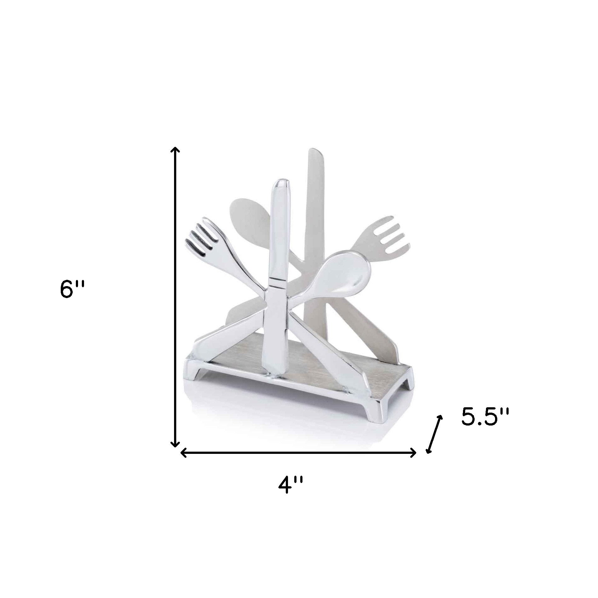 2" X 5.5" X 5.5" Buffed Cutlery Napkin Holder