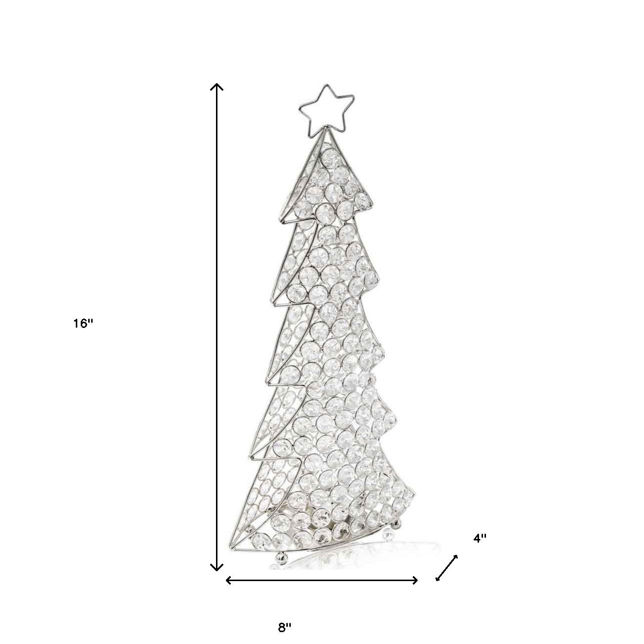 Glam Silver And Faux Crystal Christmas Tree 16"