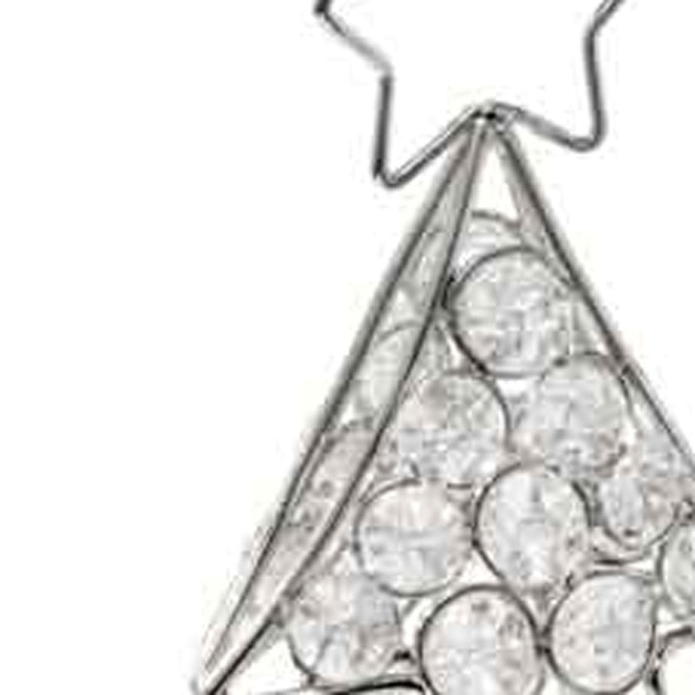 Glam Silver And Faux Crystal Christmas Tree 16"