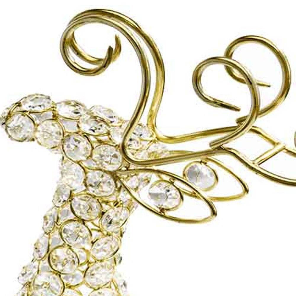 19" Silver Faux Crystal Bling Reindeer