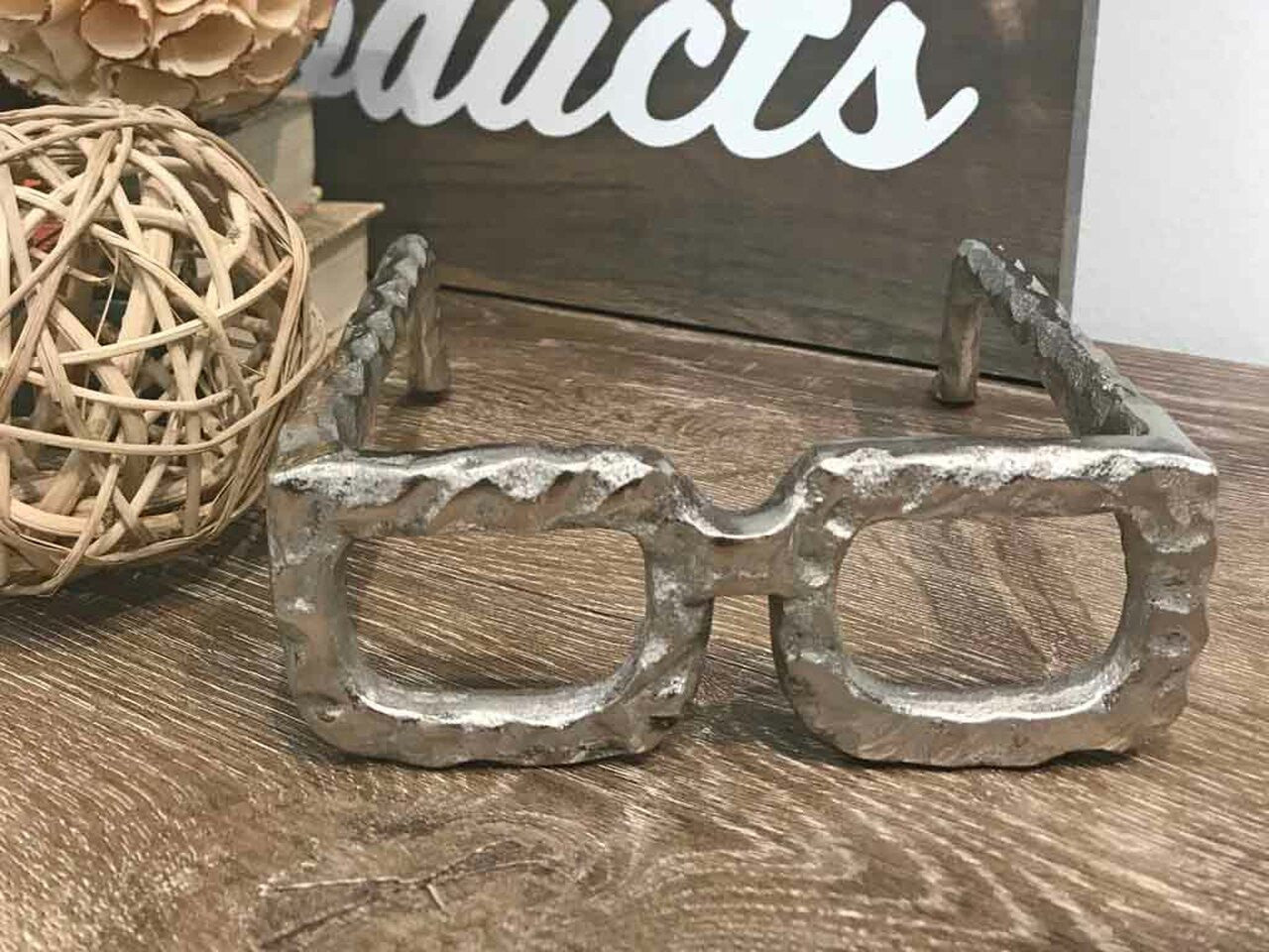 2" Silver Buffed Aluminum Decorative Eyeglasses