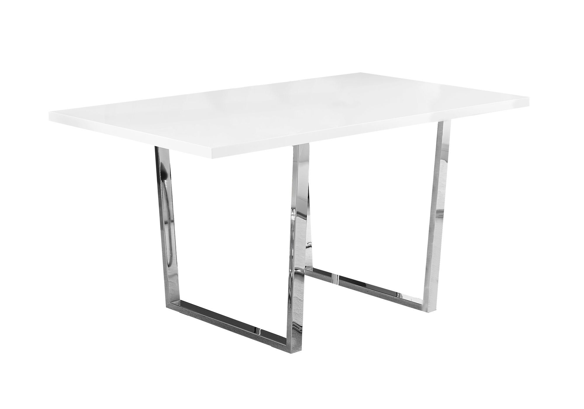 White Particle Board Metal Dining Table 35.5" x 59" x 30.25"