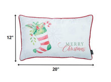 Merry Christmas Filled Stocking Decorative Lumbar Throw Pillow Cover
