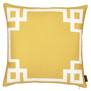 Yellow And White Geometric Decorative Throw Pillow Cover