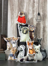 博美犬狗形填充枕頭 動物形枕頭