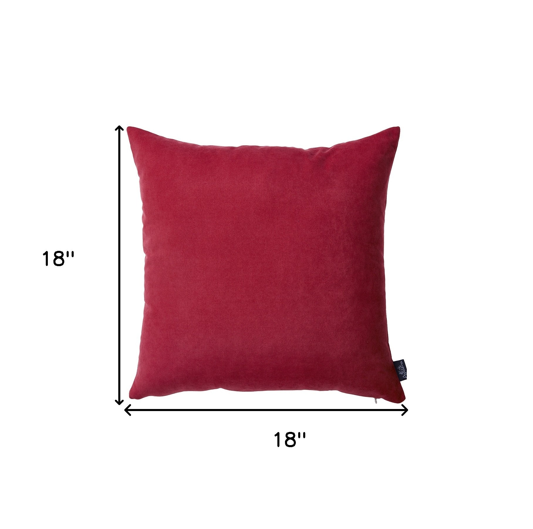 Set Of Two 18 X 18 Red Does Not Apply Solid Color Zippered Polyester Throw Pillow Cover