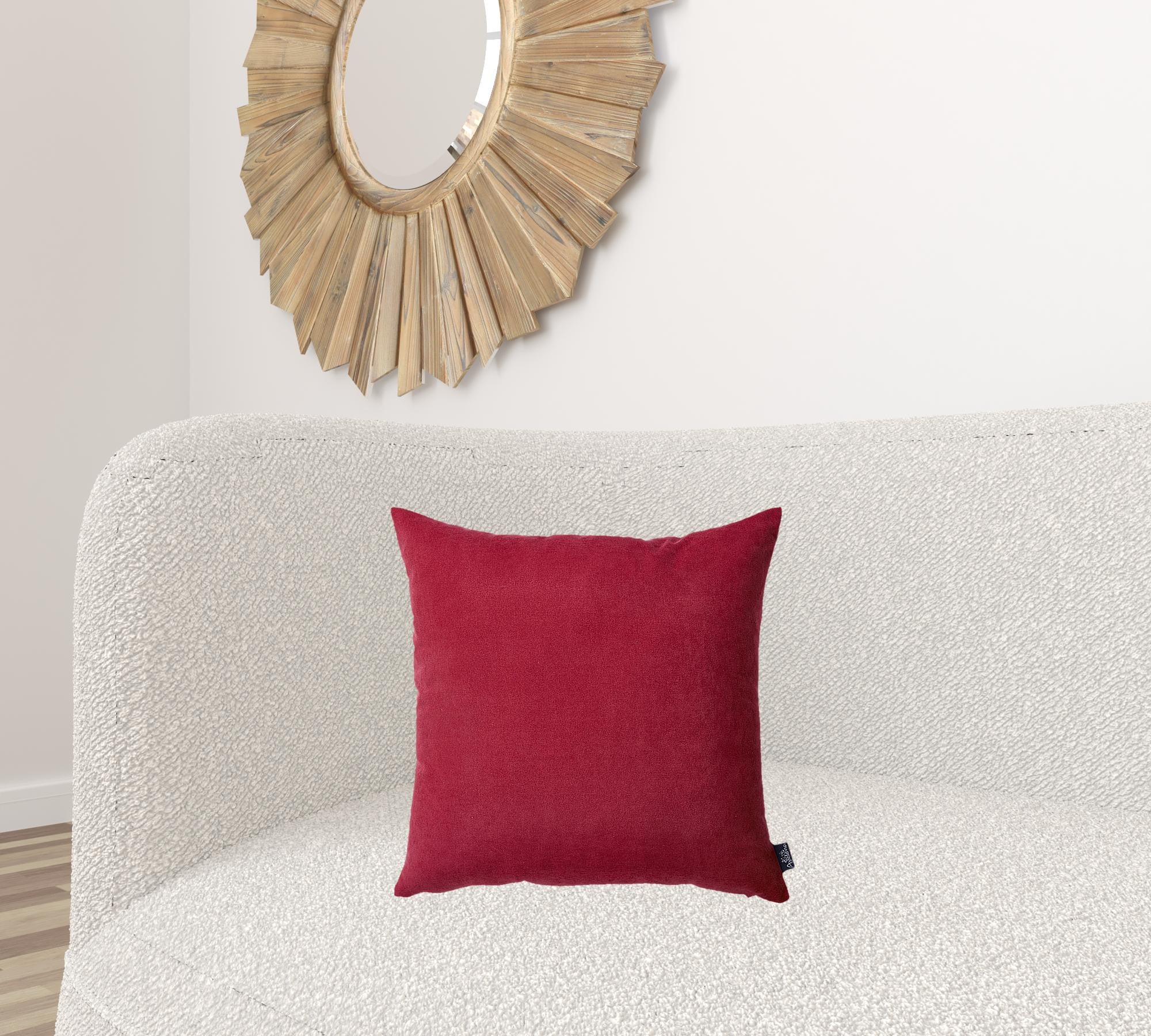 Set Of Two 18 X 18 Red Does Not Apply Solid Color Zippered Polyester Throw Pillow Cover