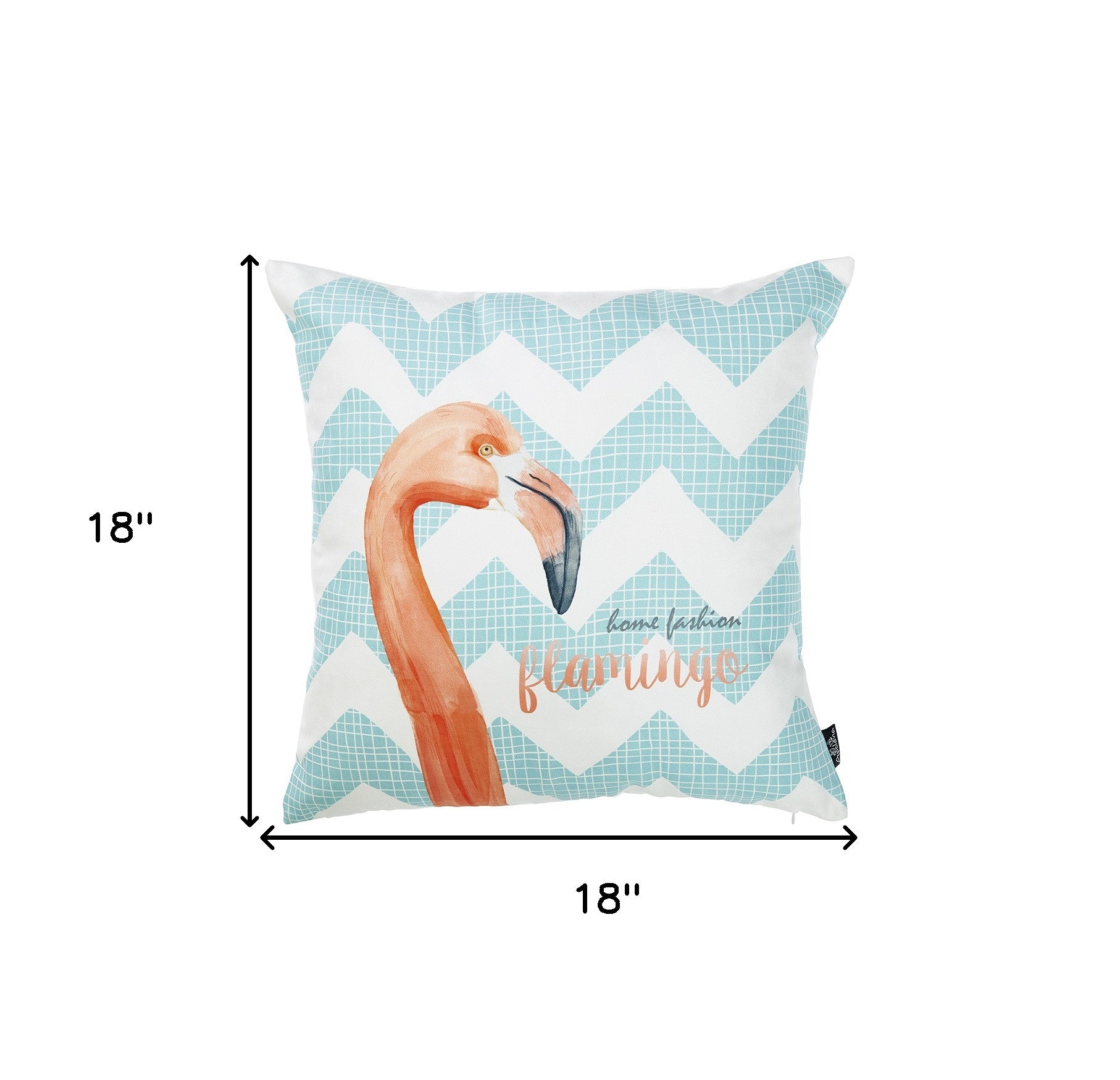 Flamingo And Aqua Chevron Decorative Throw Pillow Cover