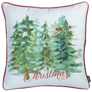 Árbol de Navidad Forrest Cuadrado Impreso Decorativo Throw Pillow Cover