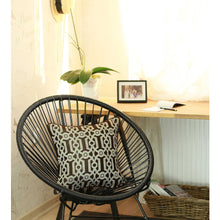 棕色和白色提花地理裝飾抱枕套