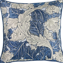Blue And Grey Jacquard Leaf Decorative Throw Pillow Cover