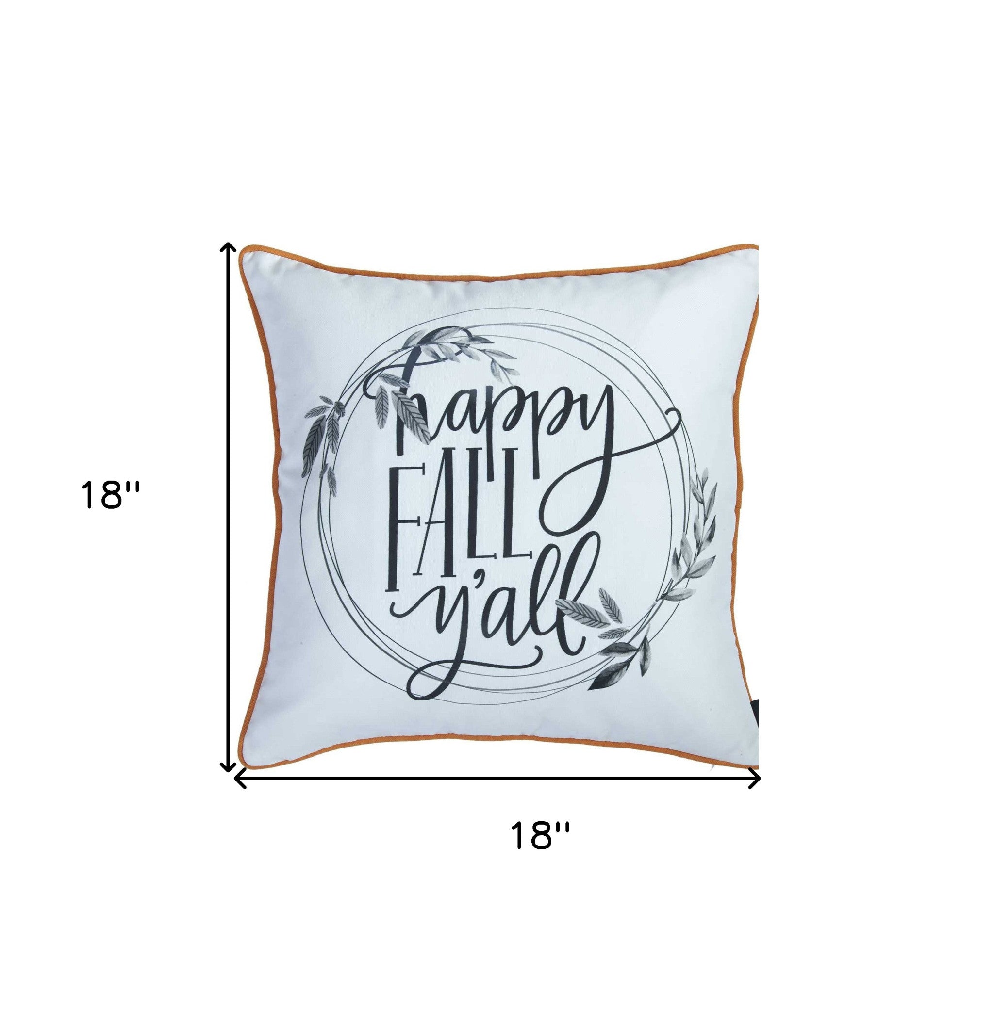 Cojín decorativo impreso con cita de Acción de Gracias de 18.0 x 18.0 in.