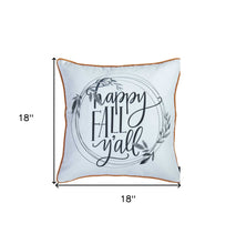 Cojín decorativo impreso con cita de Acción de Gracias de 18.0 x 18.0 in.