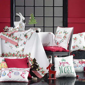 Merry Christmas Wreath Square Decorative Throw Pillow Cover