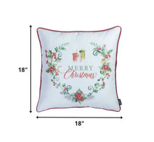 Merry Christmas Wreath Square Decorative Throw Pillow Cover