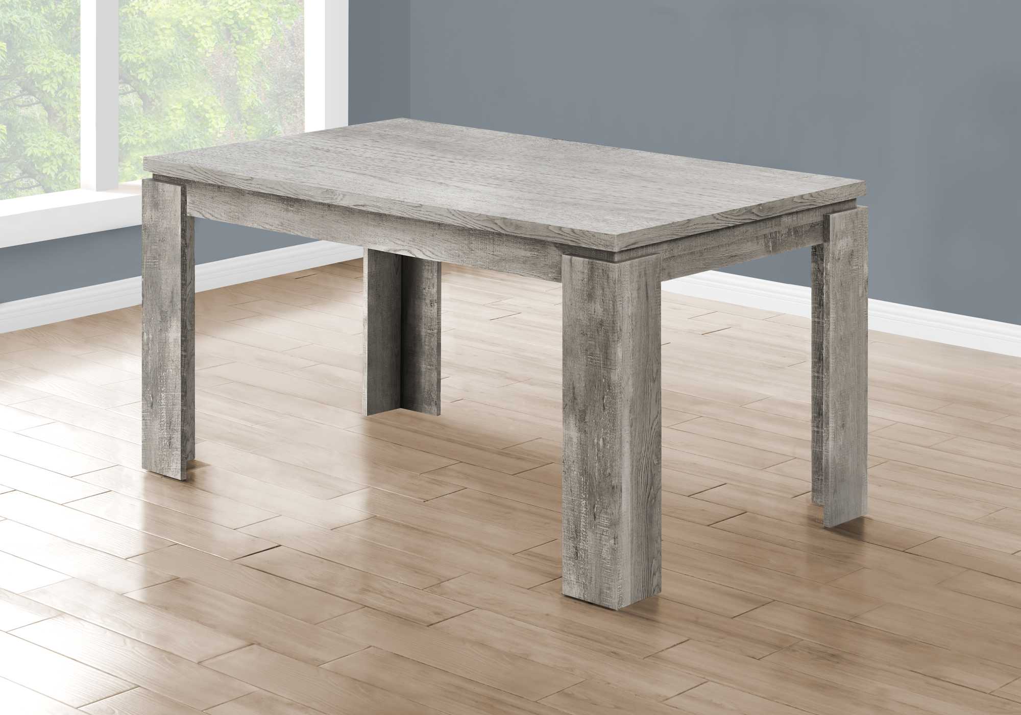 35.5" X 59" X 30.5" Grey Reclaimed Wood Look  Dining Table