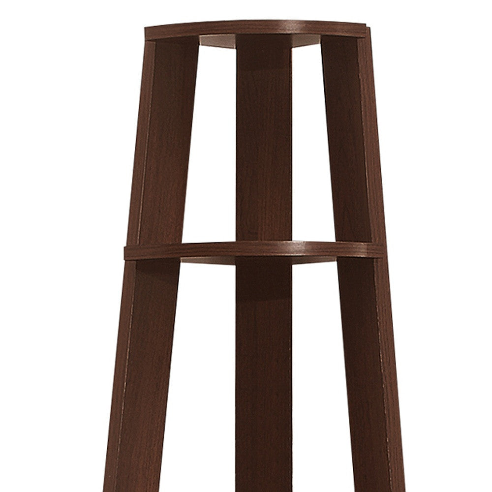 15.5" X 22.5" X 71.25" Cherry Bookcase  Corner Accent Shelf