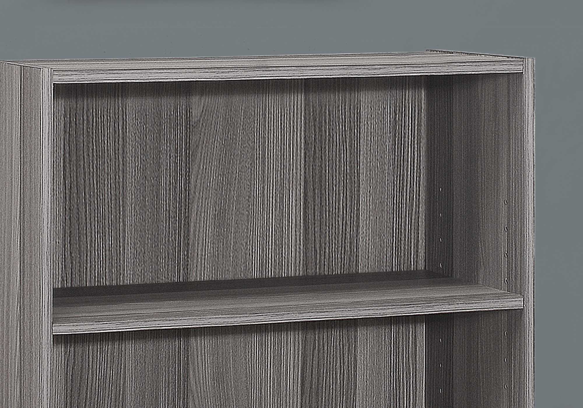 11.75" X 24.75" X 35.5" Grey 3 Shelves  Bookcase