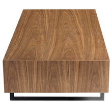 47 英寸黑色和胡桃木木質矩形咖啡桌