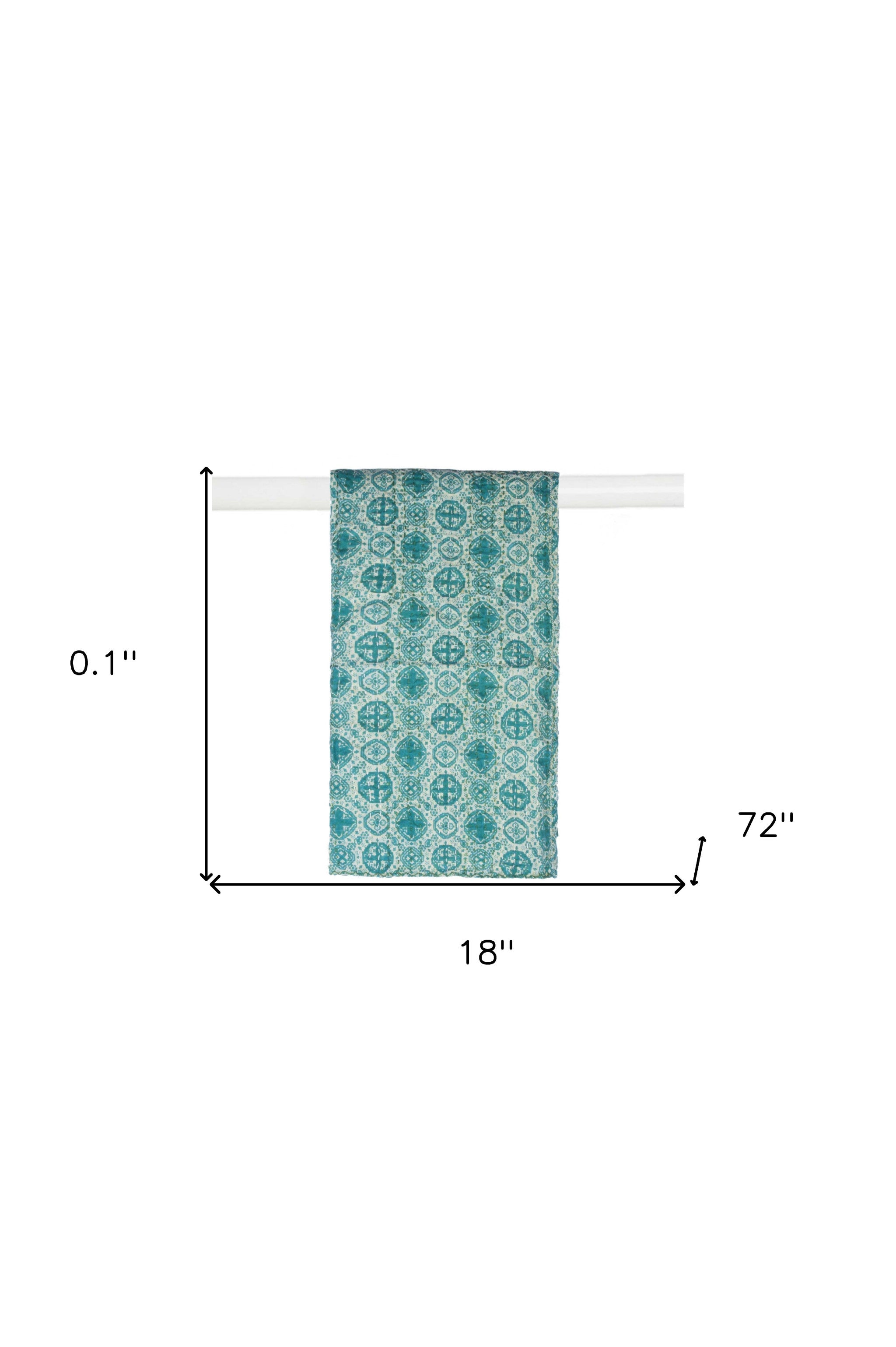 Blue And Green Cotton Ikat Reversable Throw