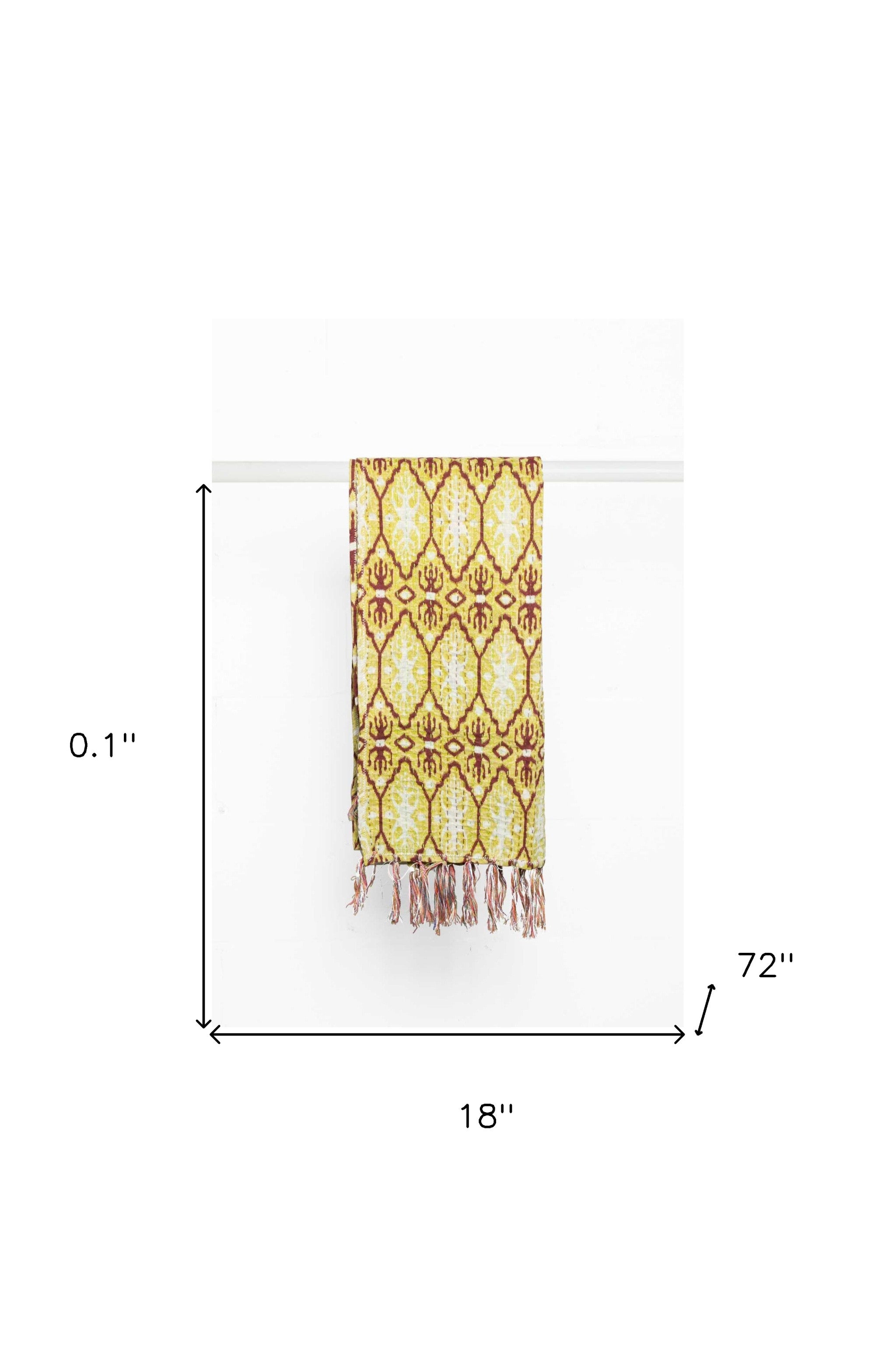Yellow Cotton Ikat Reversable Throw