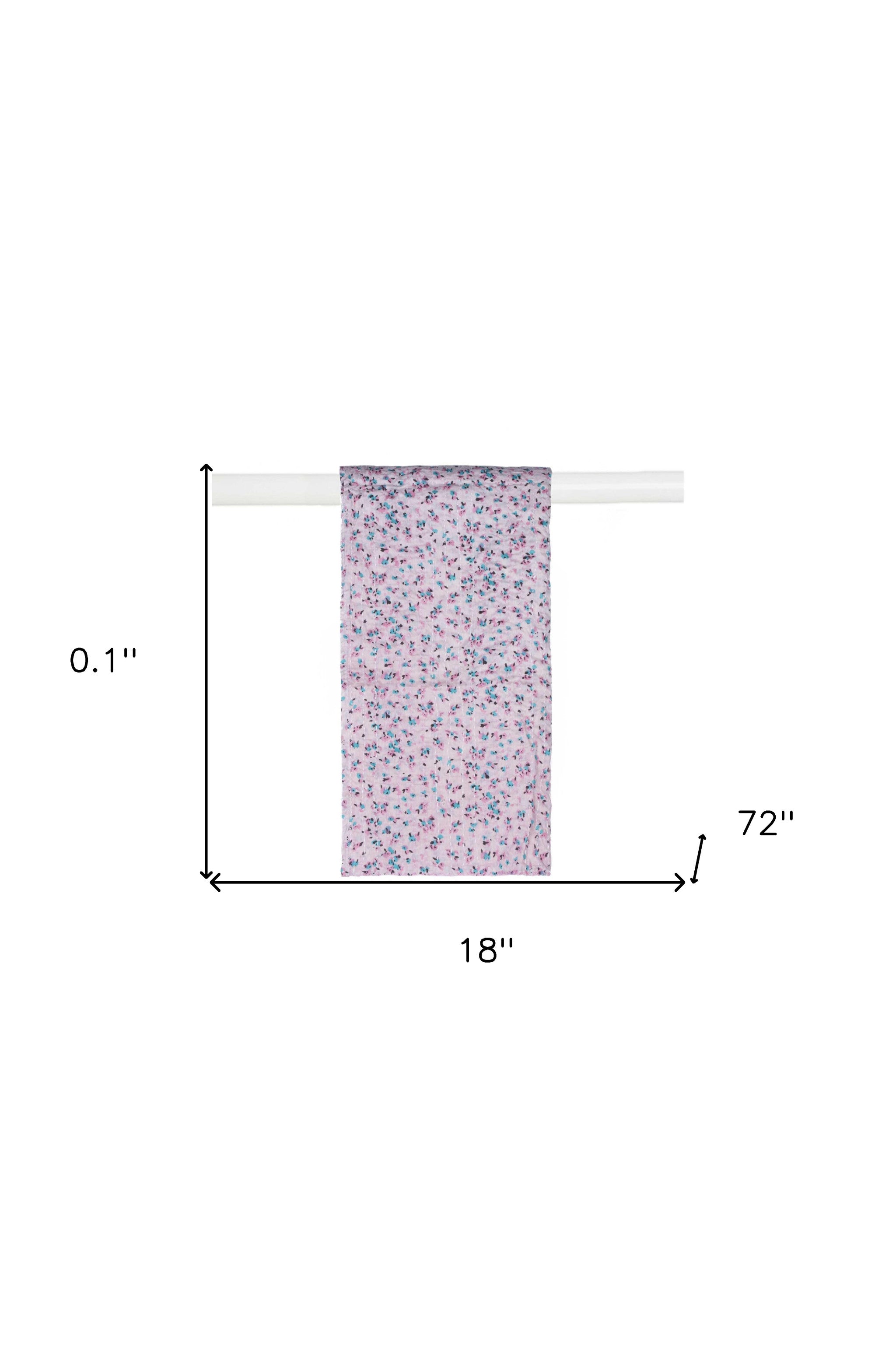 Purple Cotton Floral Reversable Throw