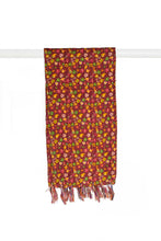 Red Cotton Floral Reversable Throw