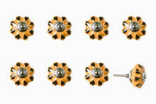 Ceramic Metal Yellow Green 8 Pack Knob - 1.5